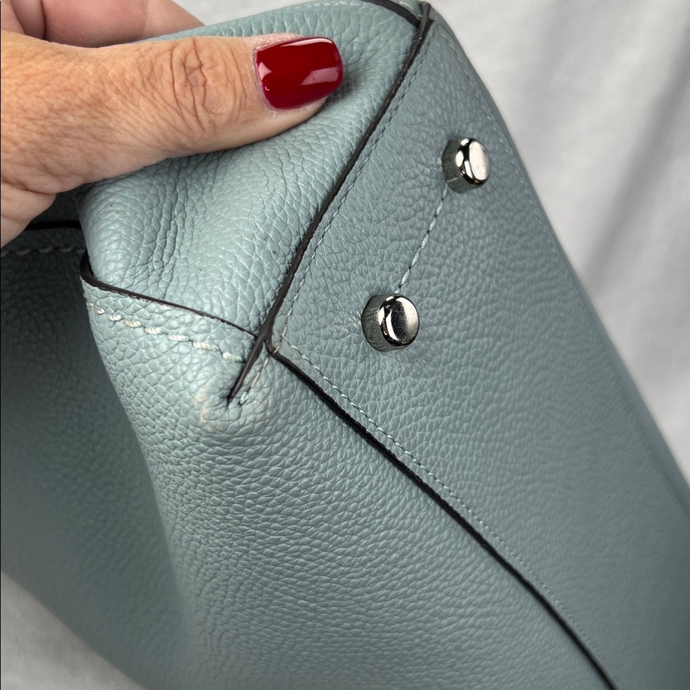 Coach 2019 Light Blue Shoulder Bag with Floral Scarf - Picture 5 of 15